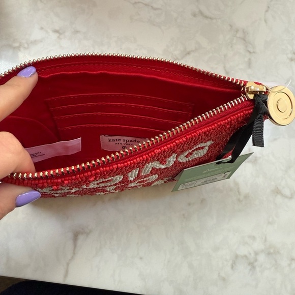 Kate Spade x Target Collab Red Beaded Pouch “GOING TO TARGET” - Picture 6 of 7
